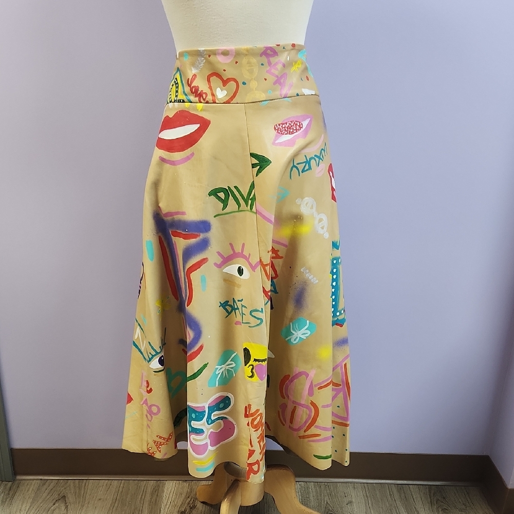Barbara Bates Colorful Graphic  Skirt